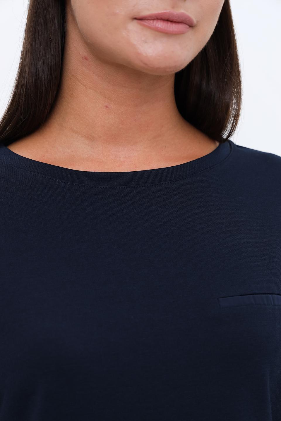 Пуловер Tom Tailor темно-синий с завязками