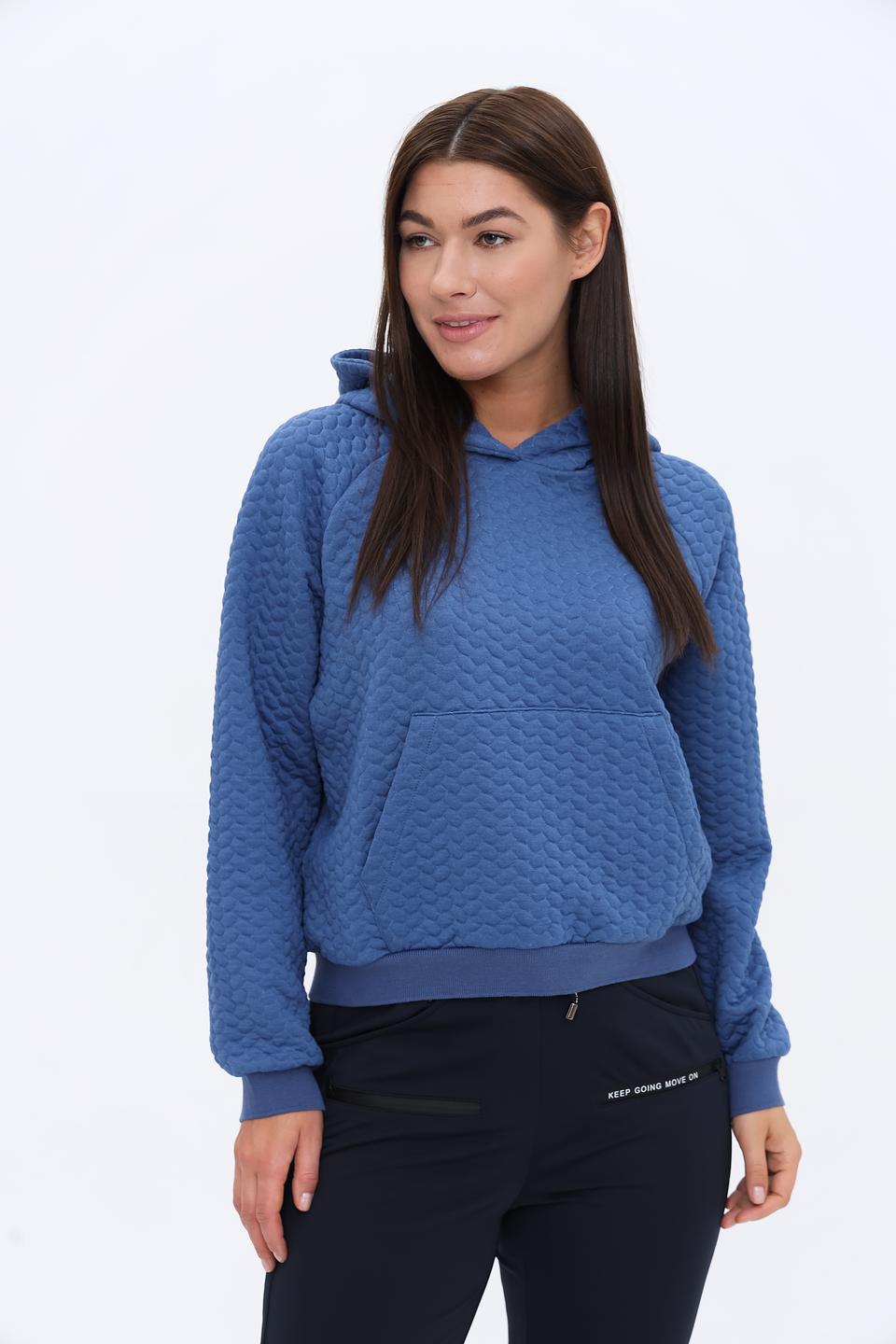 Толстовка MORE and MORE стеганая синяя