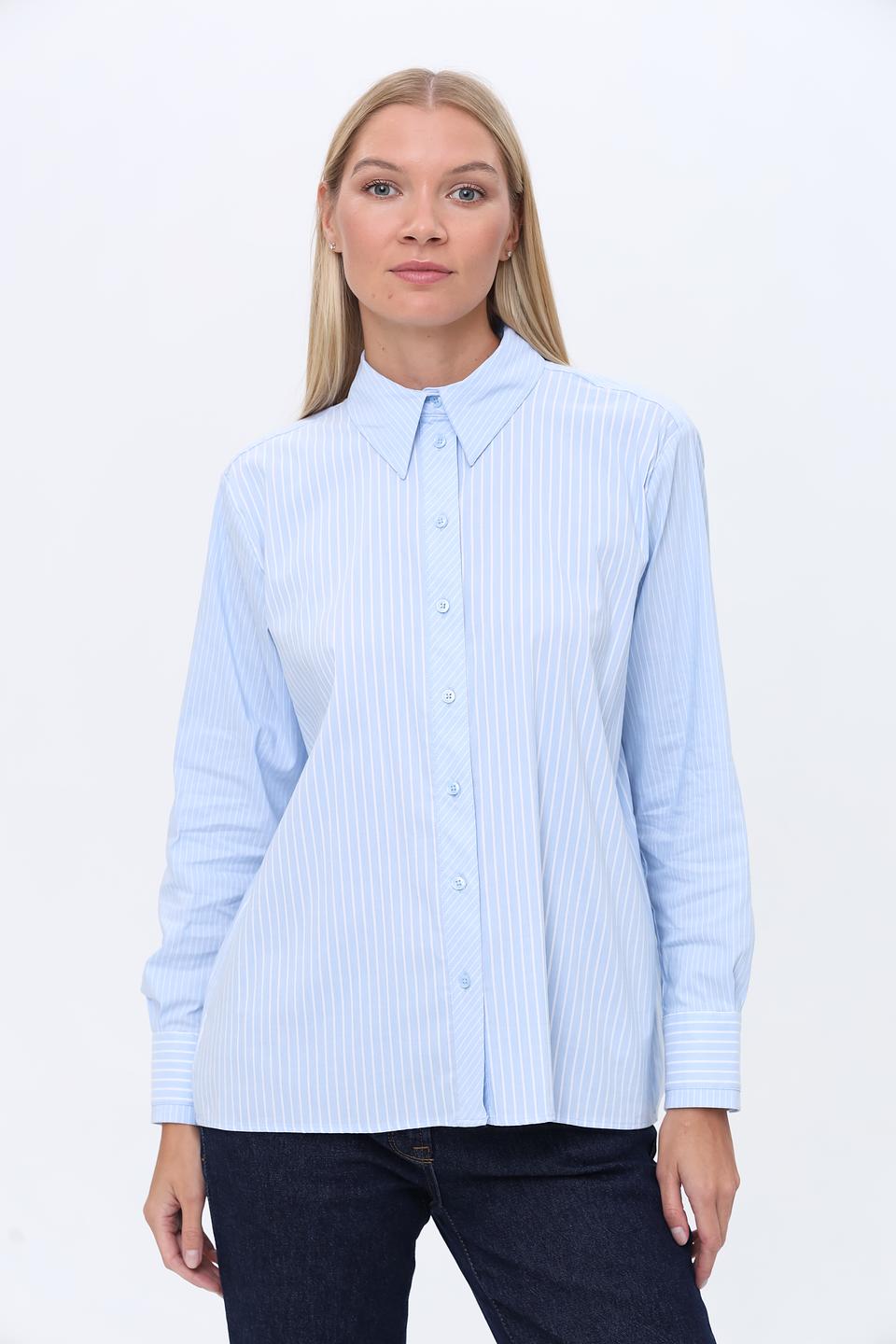 Рубашка More and More в полоску голубую