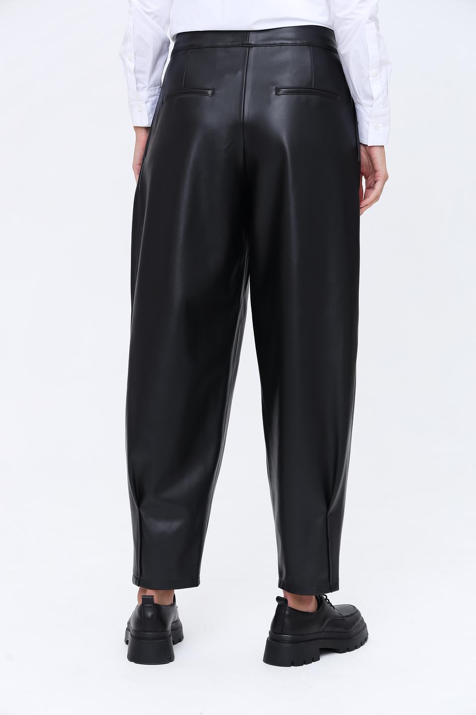 Брюки Hugo из экокожи чёрные