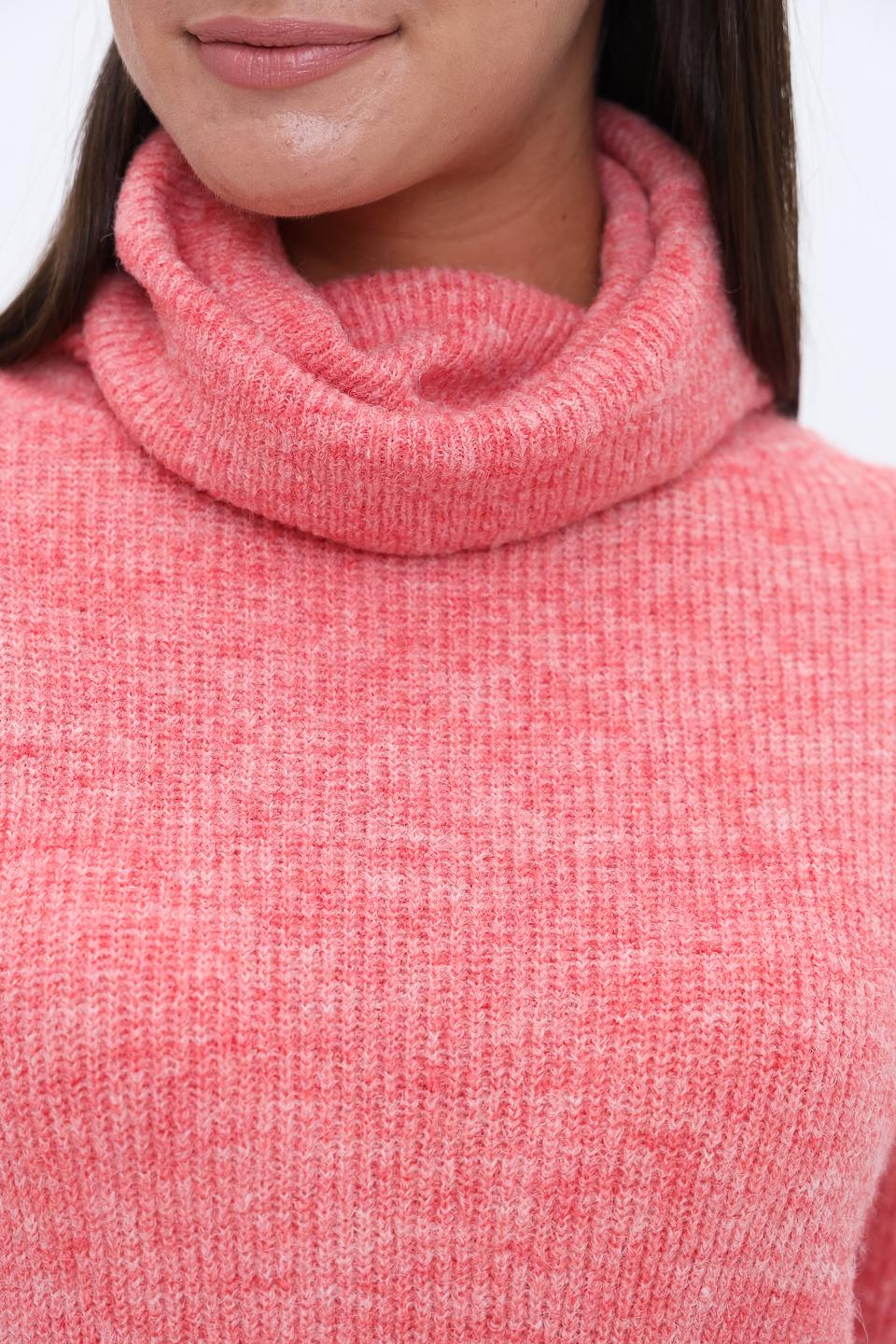 Пуловер Apart с горлом розовый