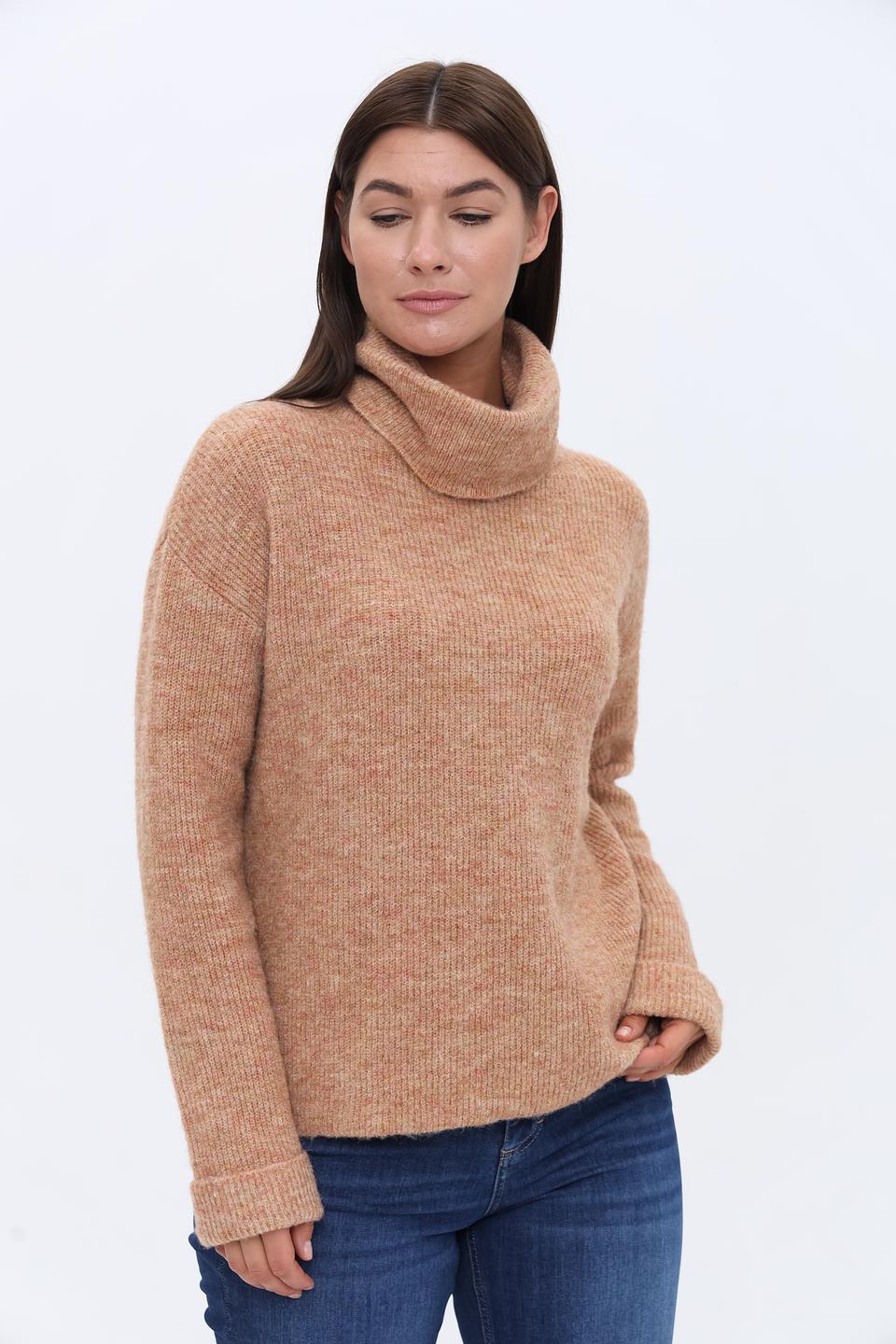 Пуловер Apart с горлом бежевый