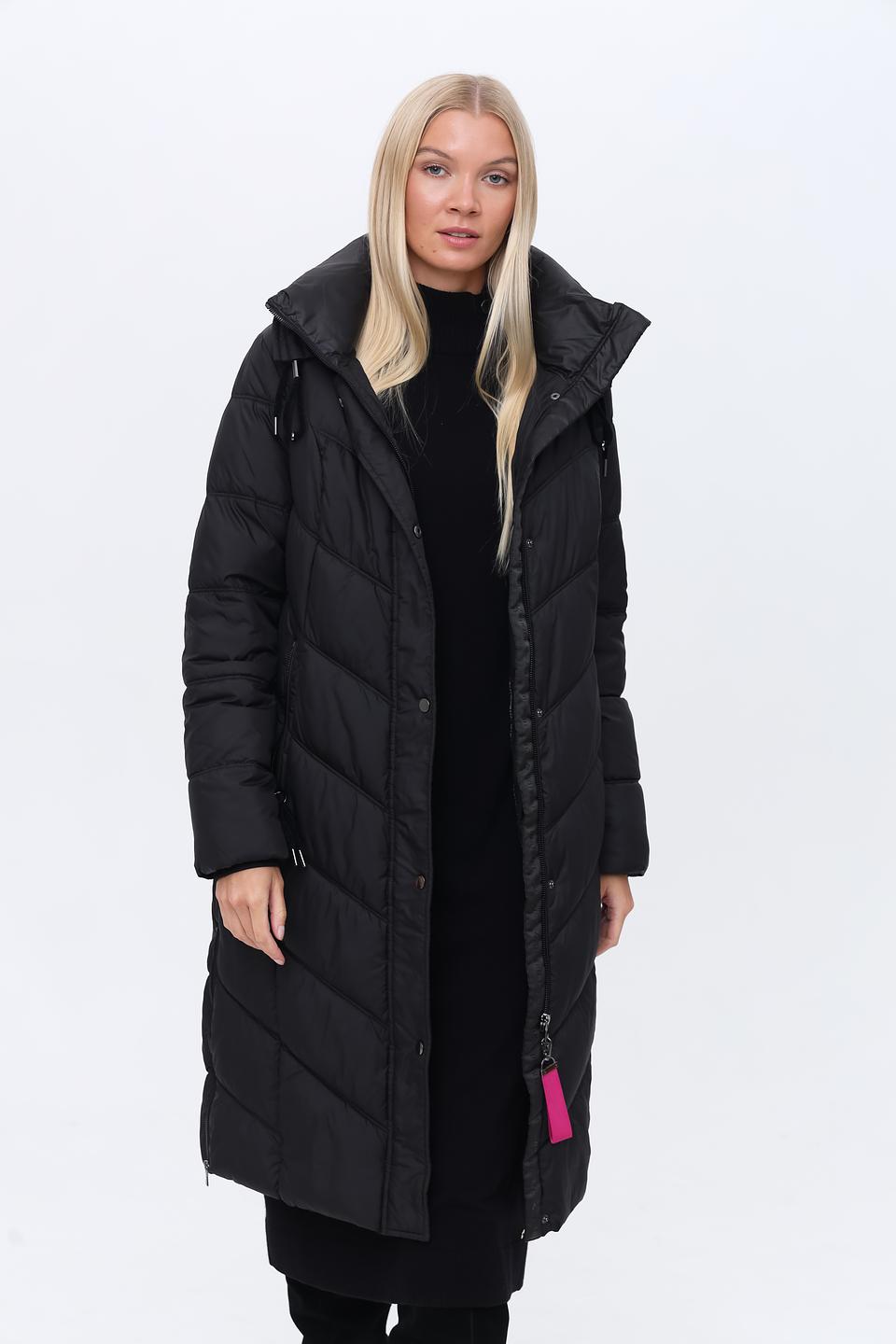Пальто District стеганое чёрное