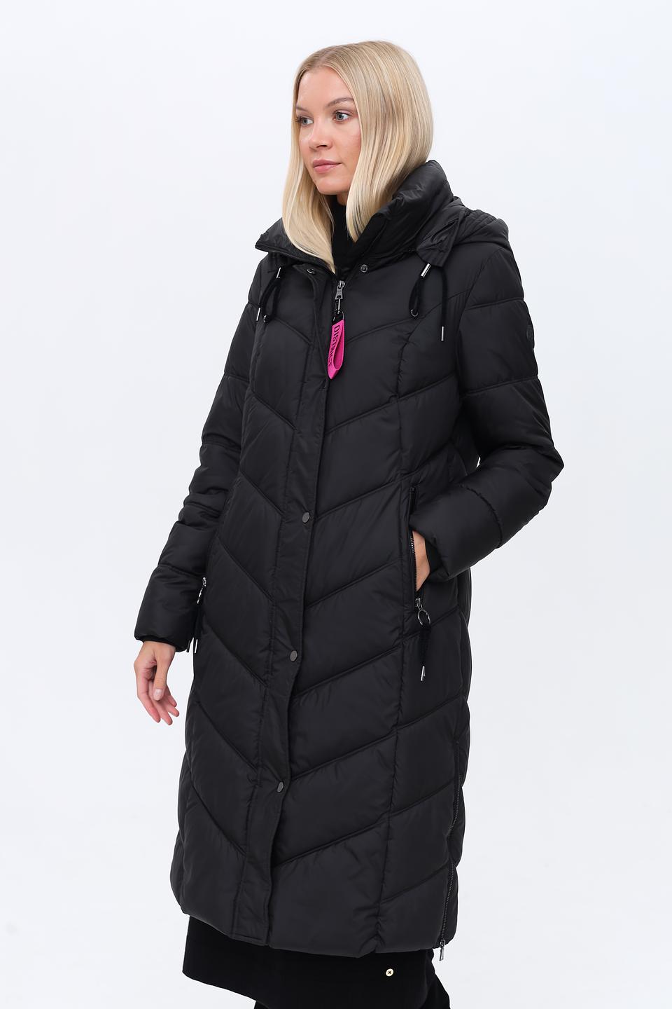Пальто District стеганое чёрное
