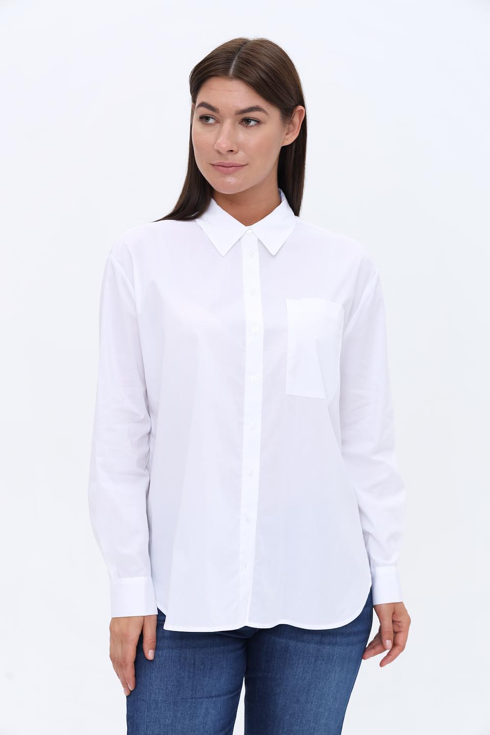 Рубашка UNQ женская белая с карманом