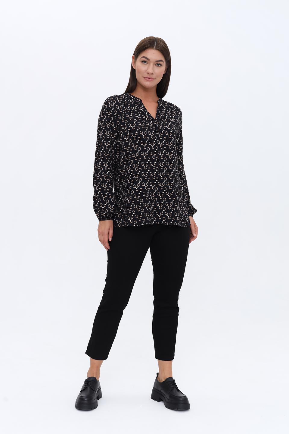 Блуза Catnoir с принтом в горошек чёрный