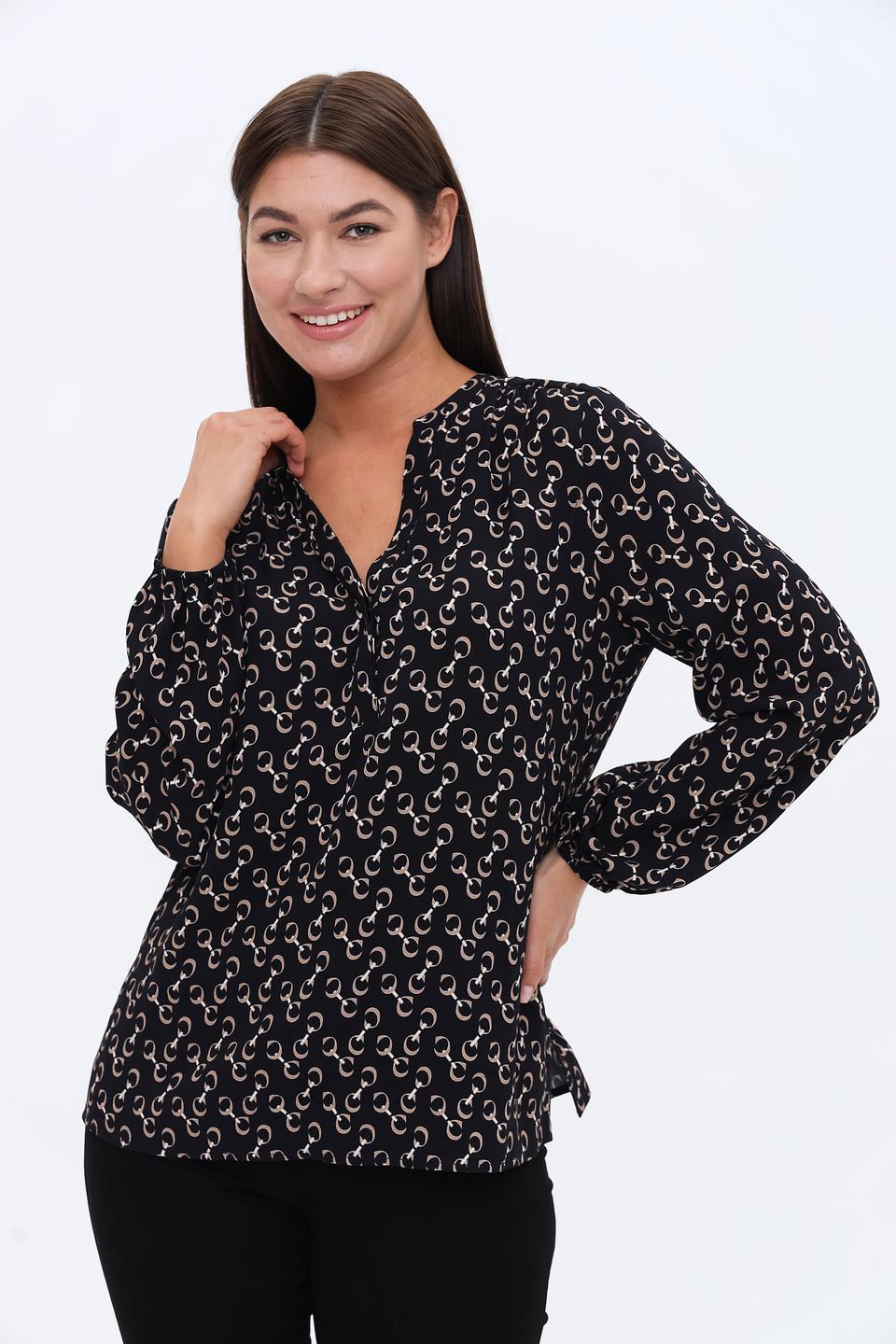 Блуза Catnoir с принтом в горошек чёрный