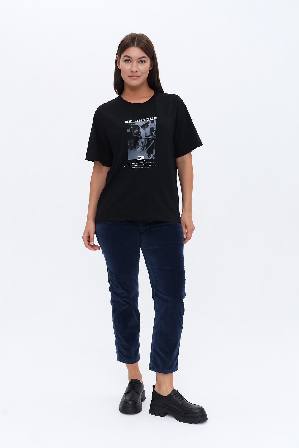 Футболка UNQ женская с принтом чёрная