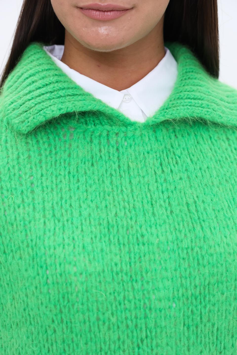 Жилет You Just White зелёный вязаный