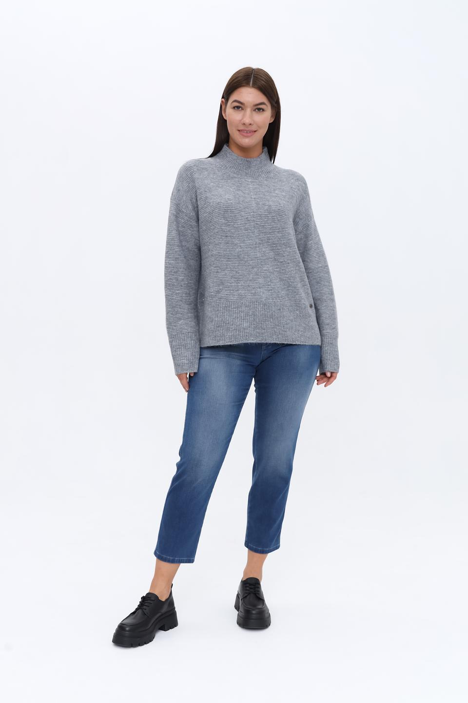 Пуловер Time Zone серый с горлом