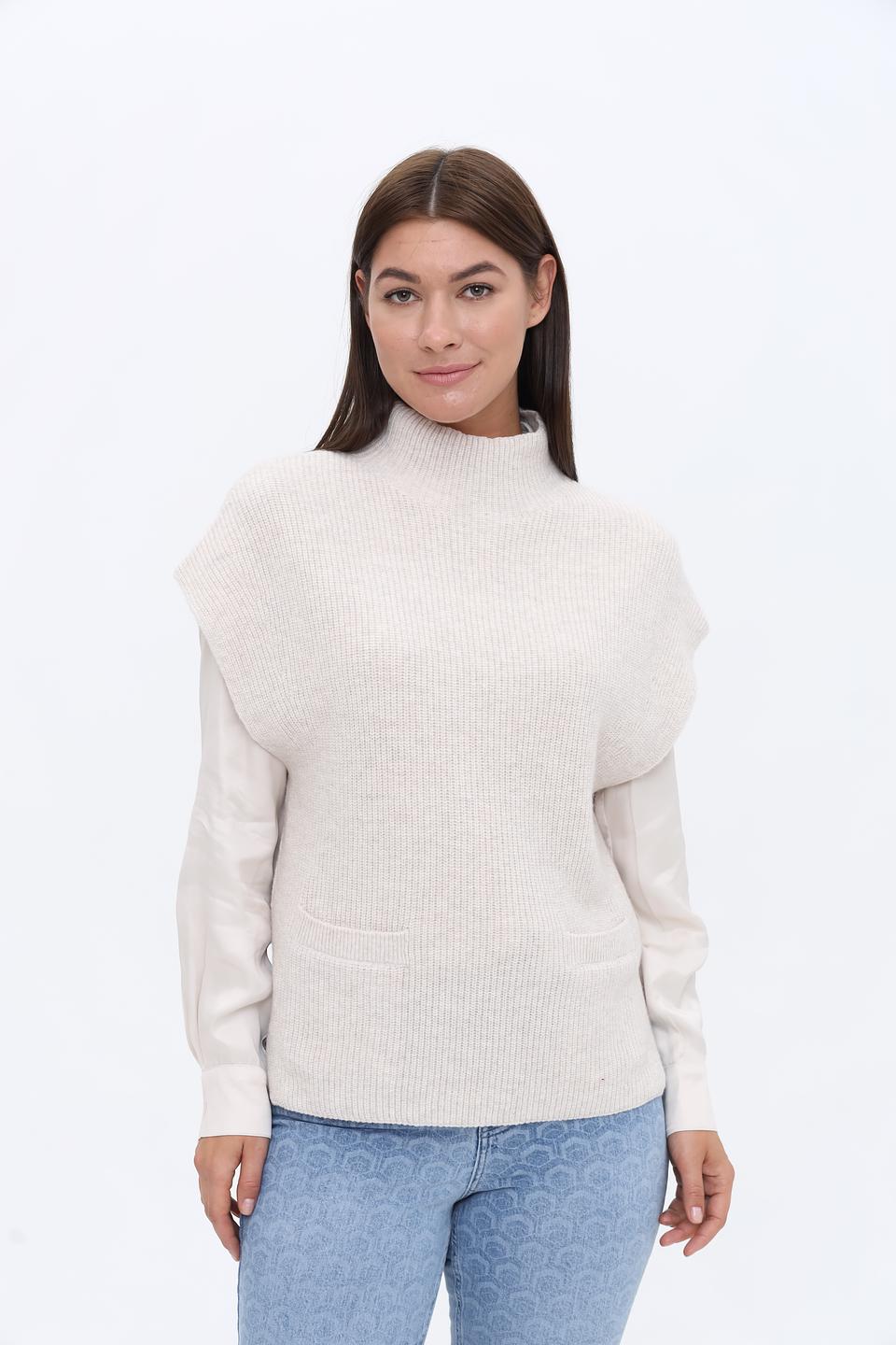 Жилет Oui вязаный бежевый