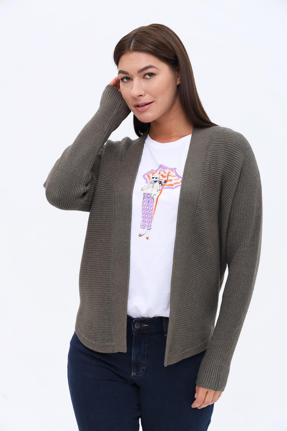 Кардиган Bianca вязаный хаки