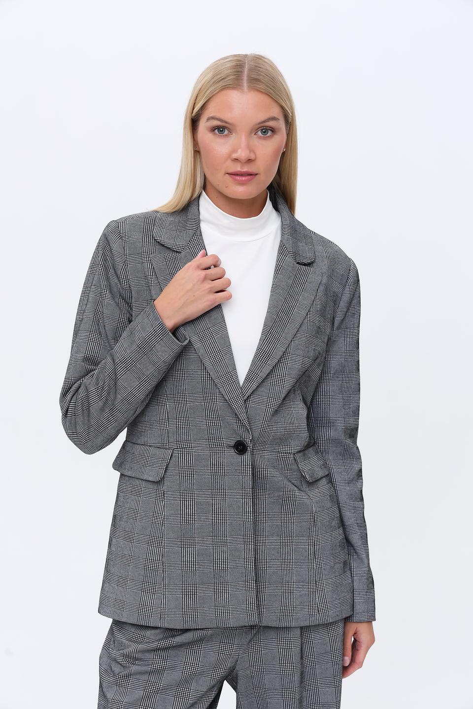 Жакет Monari в клетку серый