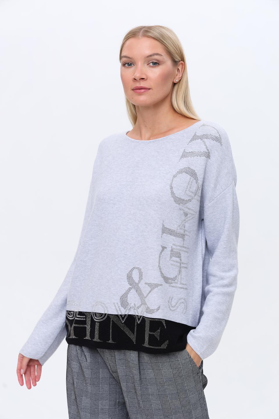 Пуловер Monari серый с декором