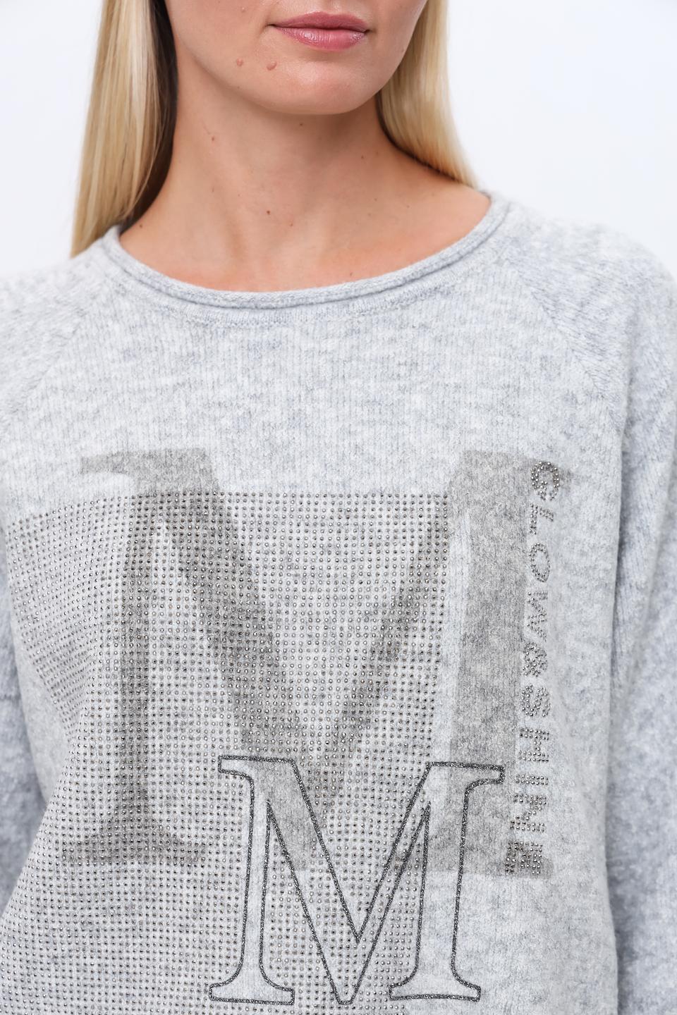 Пуловер Monari с логотипом серый