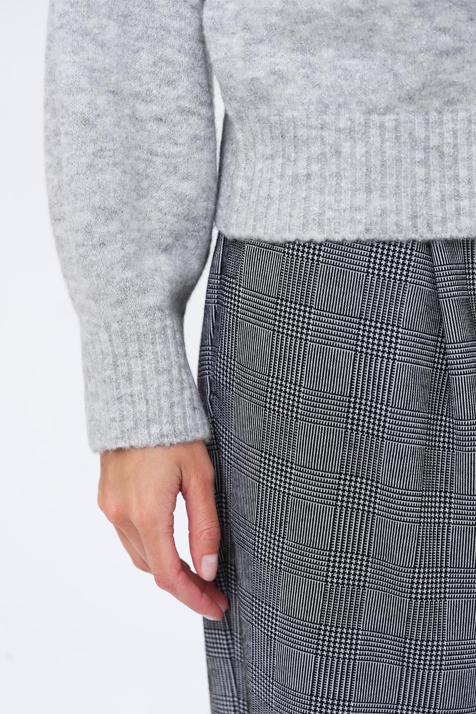 Пуловер Monari серый с рукавом-фонарик