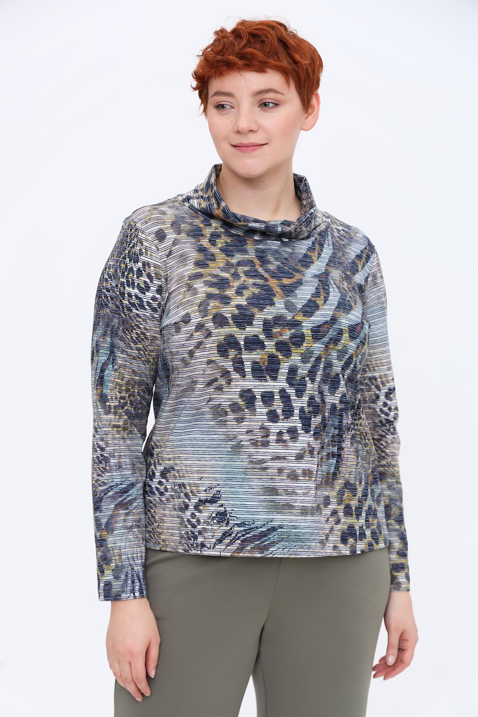 Блуза Erfo с принтом и воротником-стойкой