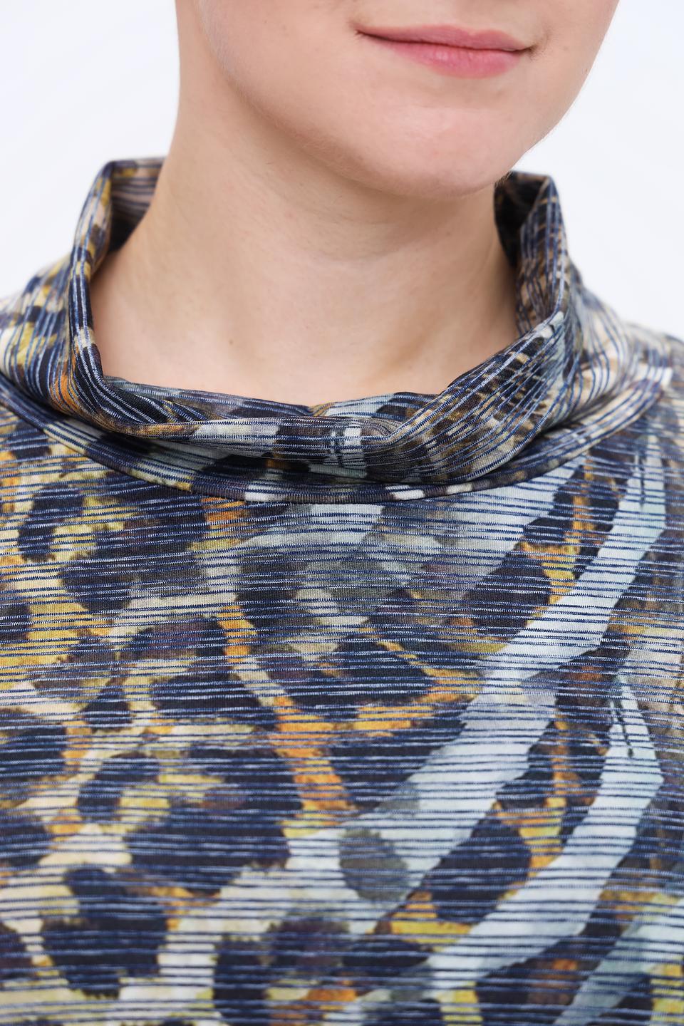 Блуза Erfo с принтом и воротником-стойкой