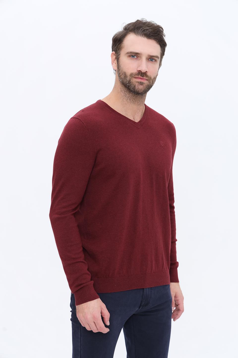 Джемпер Basefield V-образный бордовый