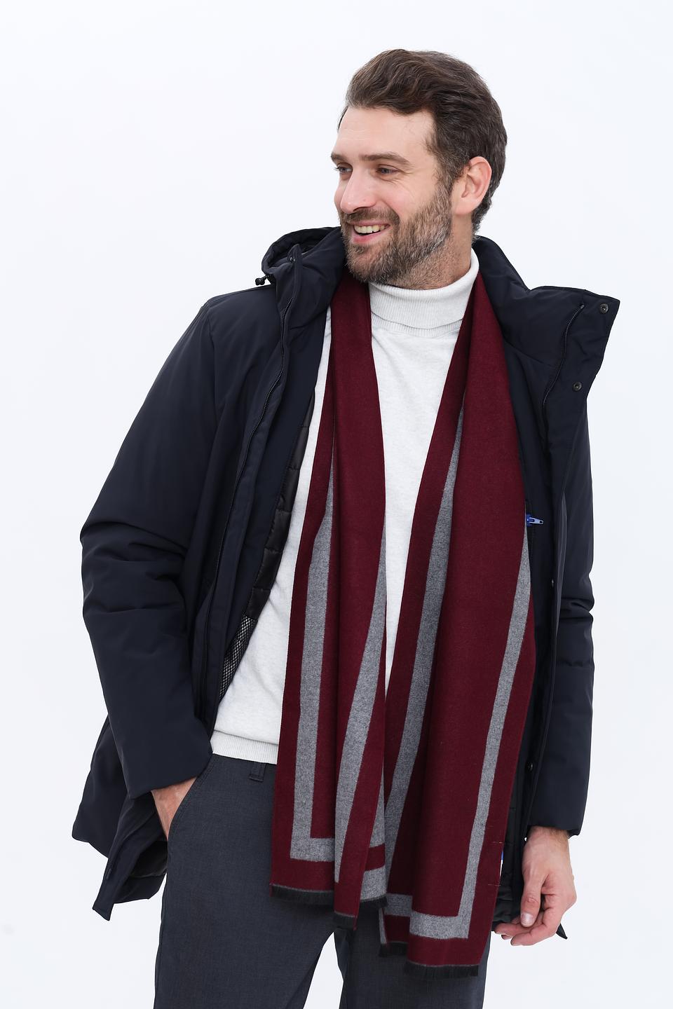 Шарф Pezzo в полоску бордовый