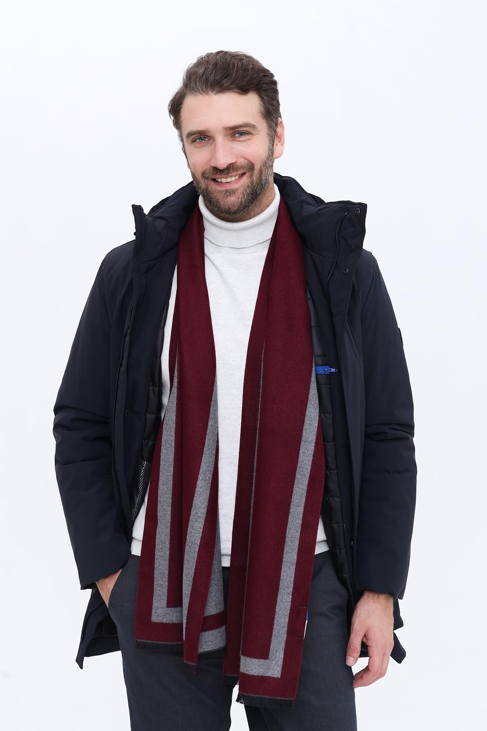 Шарф Pezzo в полоску бордовый