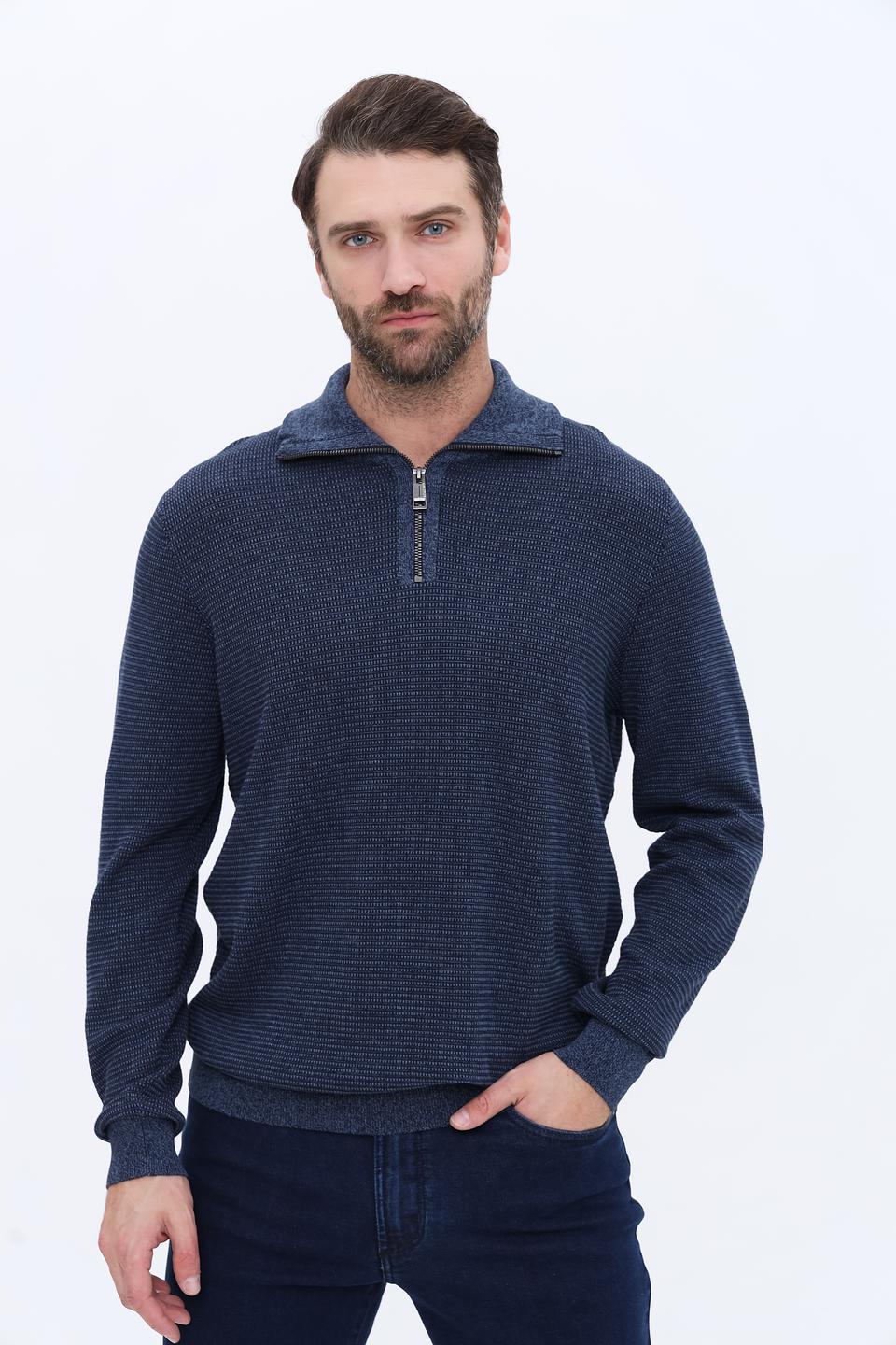 Джемпер Casa Moda с молнией синий