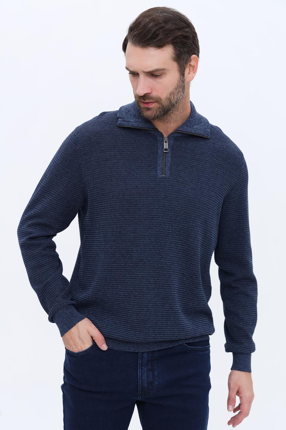 Джемпер Casa Moda с молнией синий