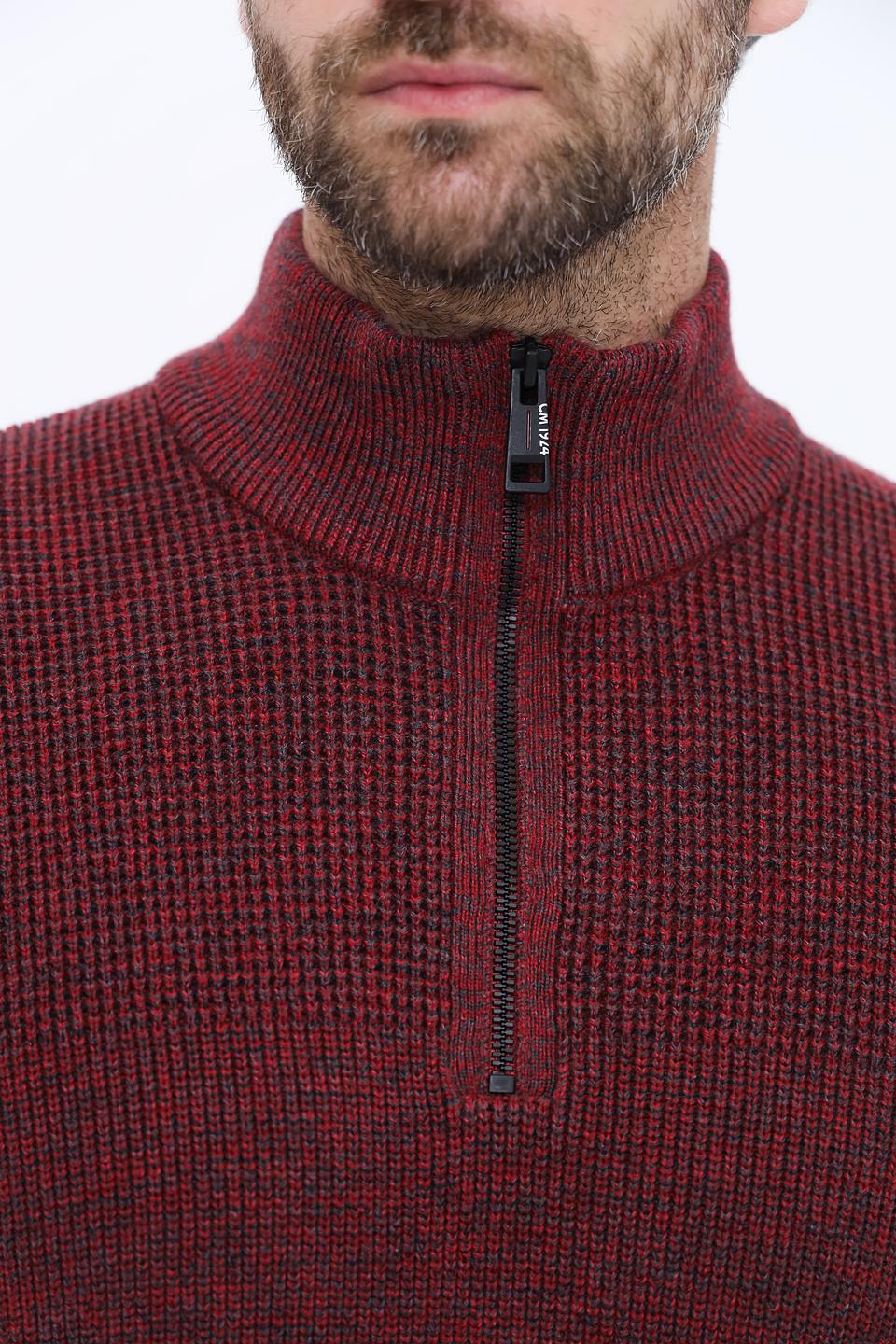 Джемпер Casa Moda с молнией бордовый