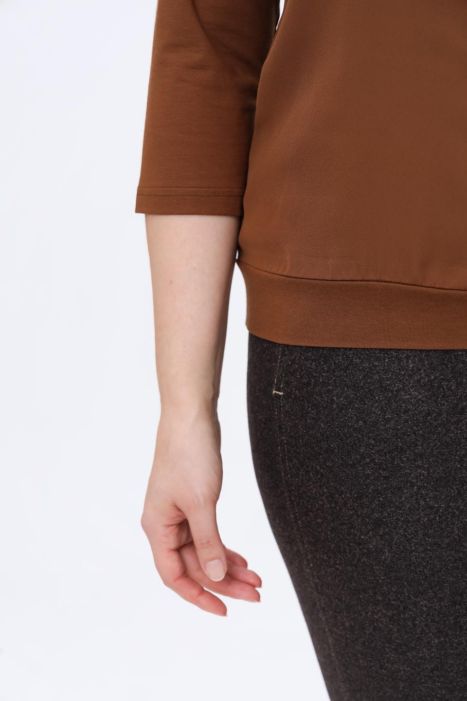 Блуза Frank Walder коричневая с драпировкой