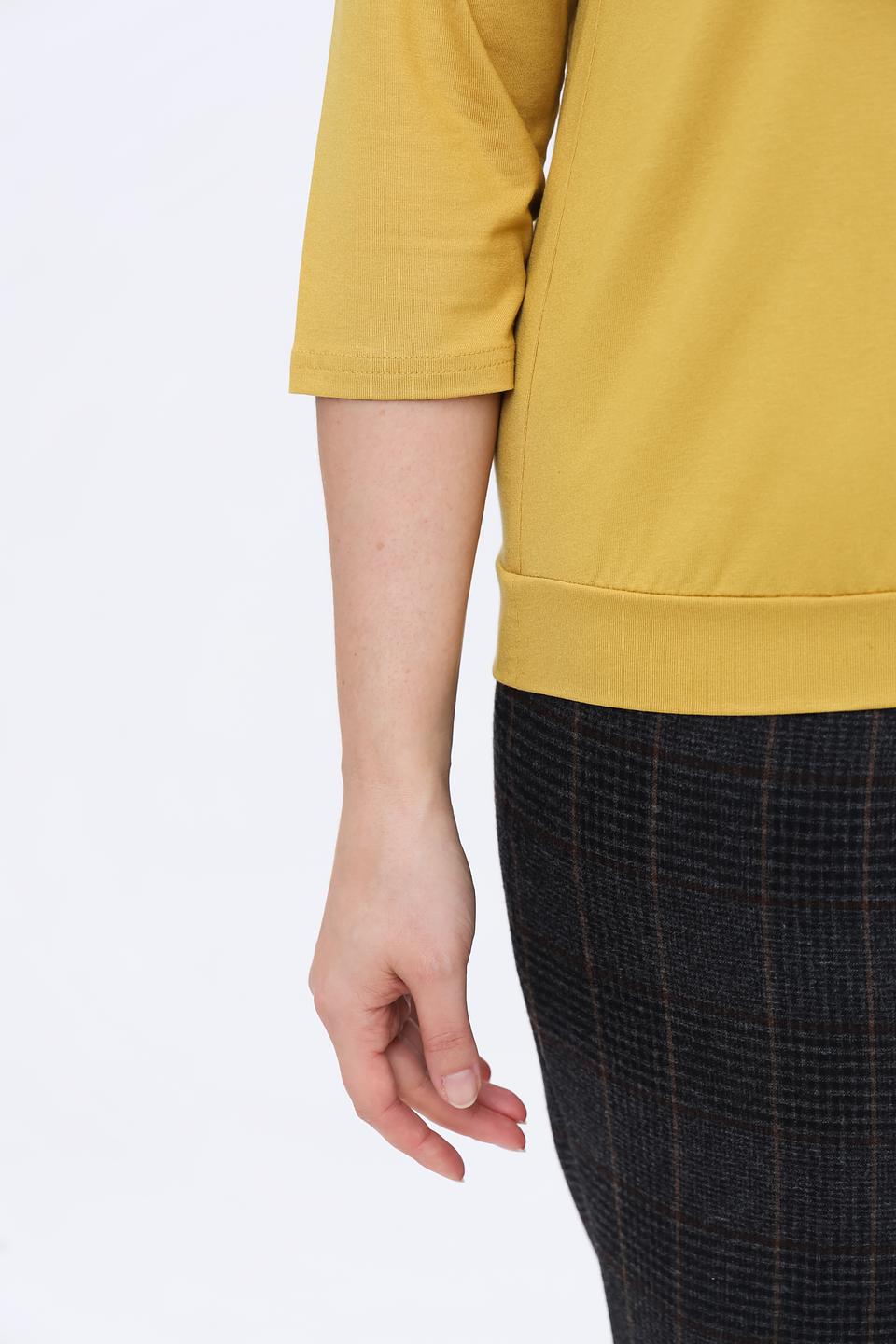 Блуза Frank Walder с бантом горчичный