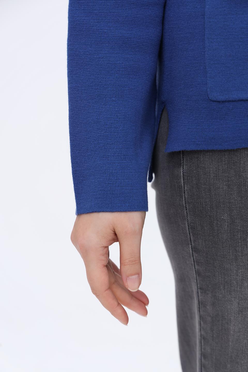 Пуловер Lebek синий с молнией