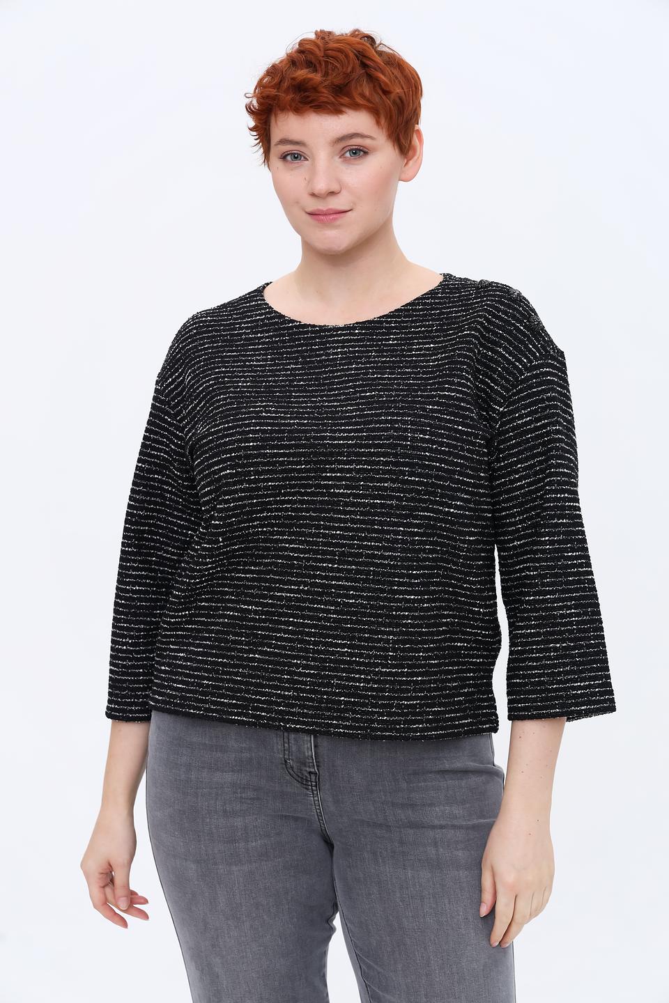 Пуловер Rabe collection в полоску чёрный