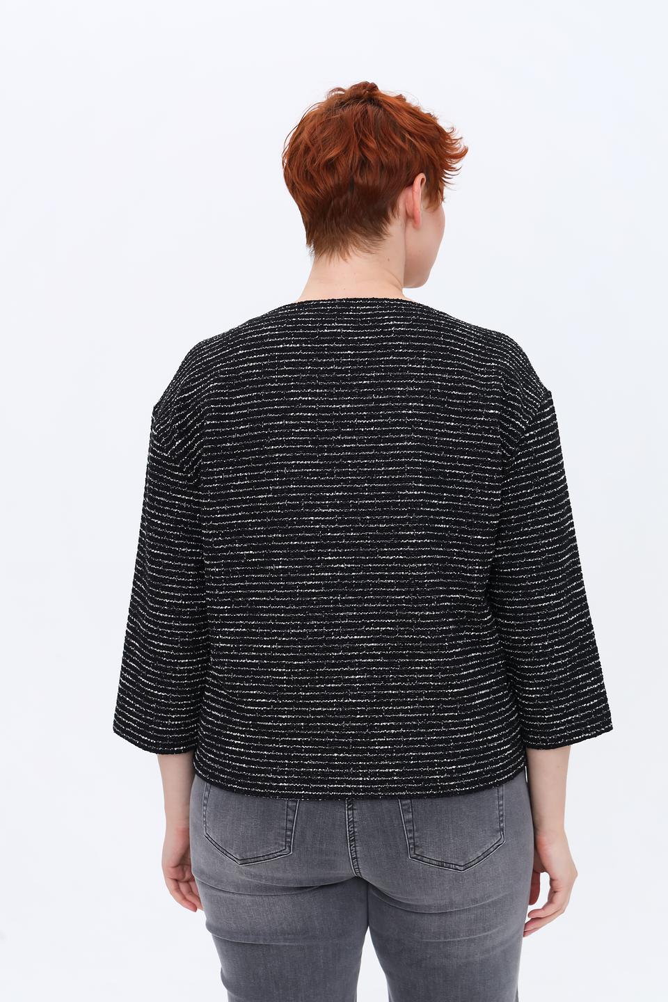 Пуловер Rabe collection в полоску чёрный