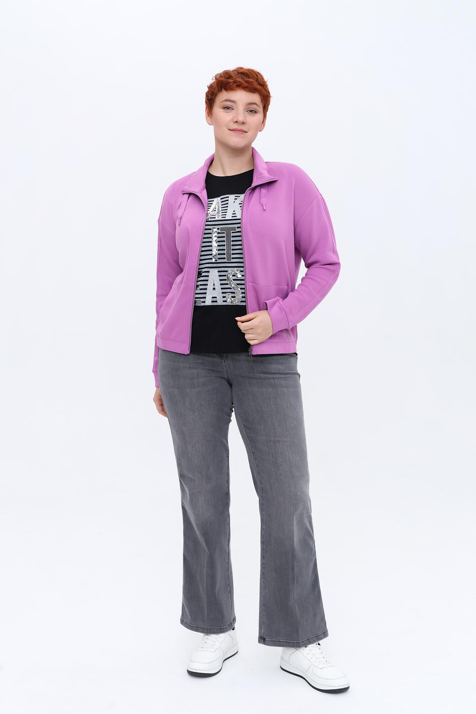 Толстовка Lebek на молнии лавандовая