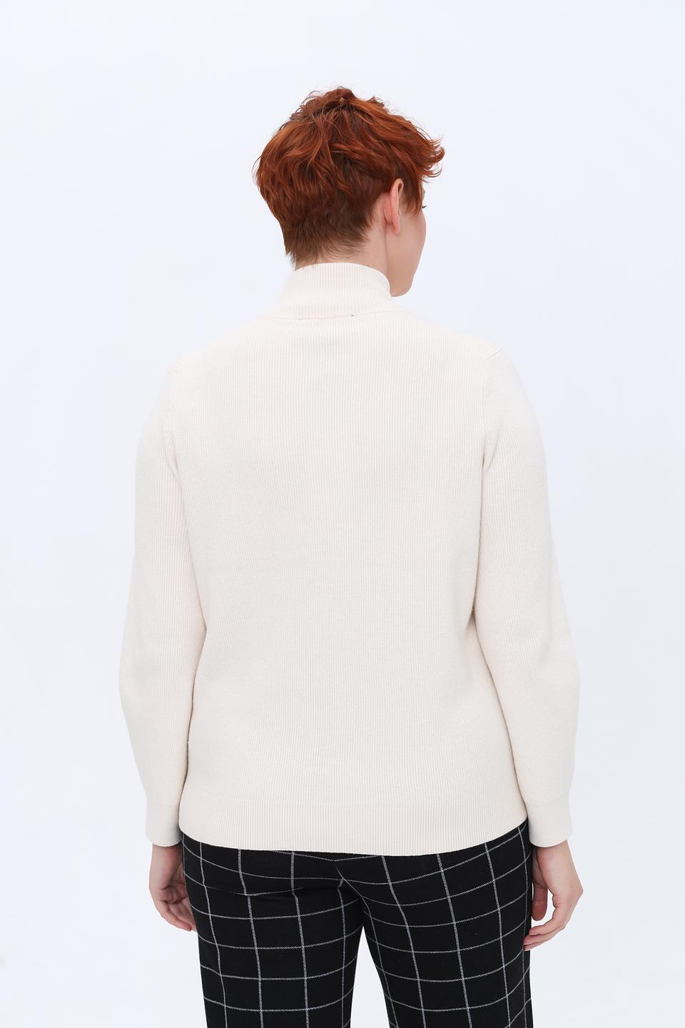 Пуловер Lecomte с молнией кремовый