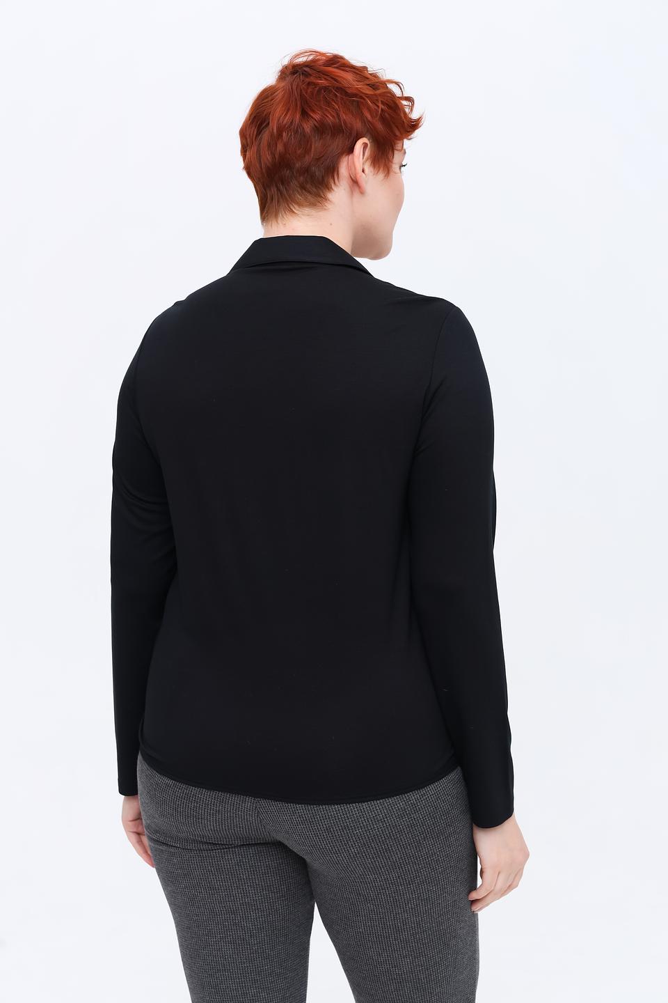 Блуза Frank Walder с воротником-поло чёрная