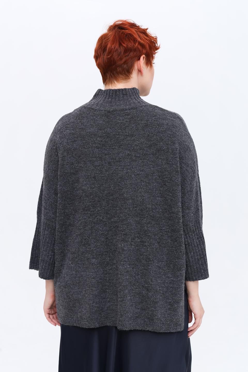 Пуловер Frapp серый с высоким горлом