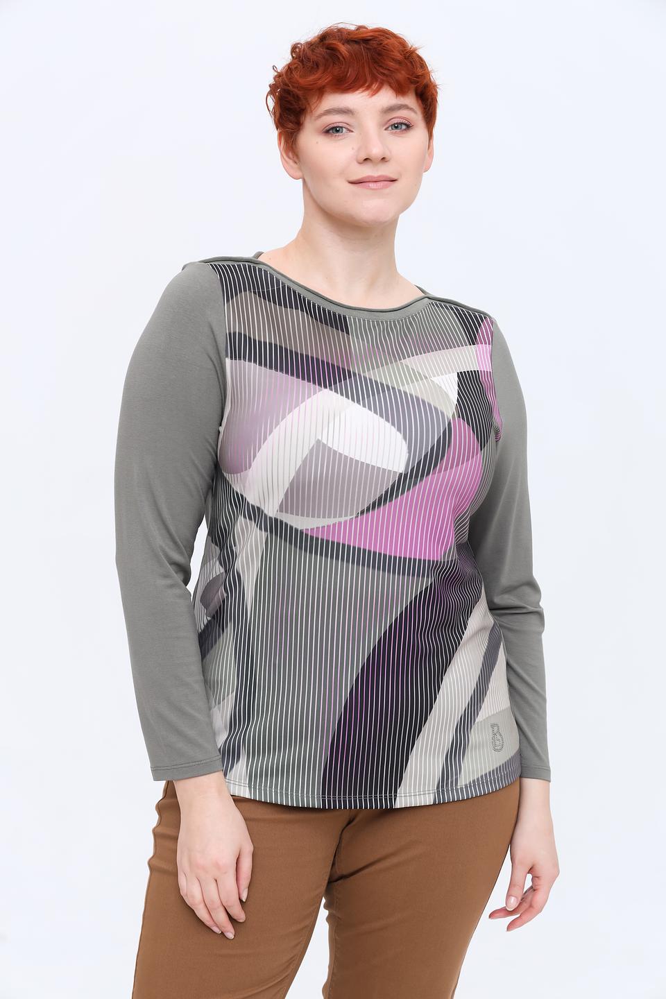 Лонгслив Lebek с геометричным принтом