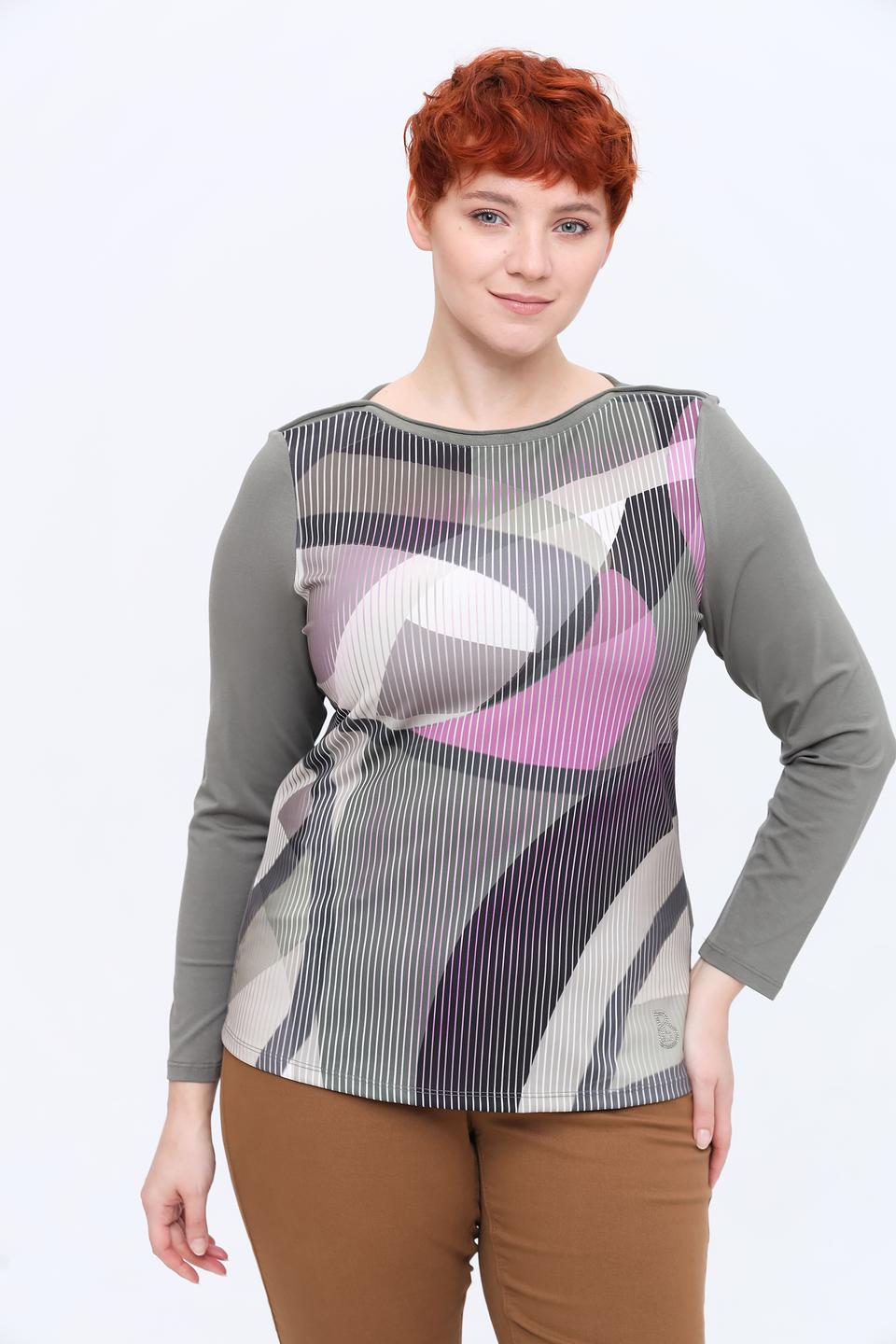 Лонгслив Lebek с геометричным принтом