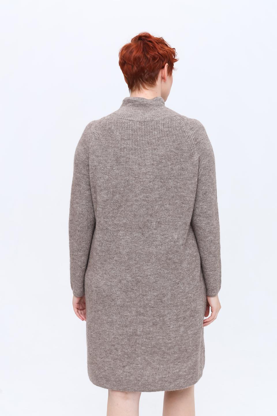 Пуловер Lecomte с карманами серо-коричневый