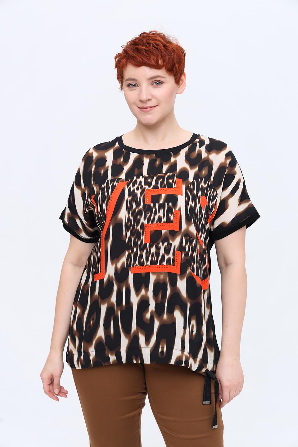 Блуза Frapp с леопардовым принтом