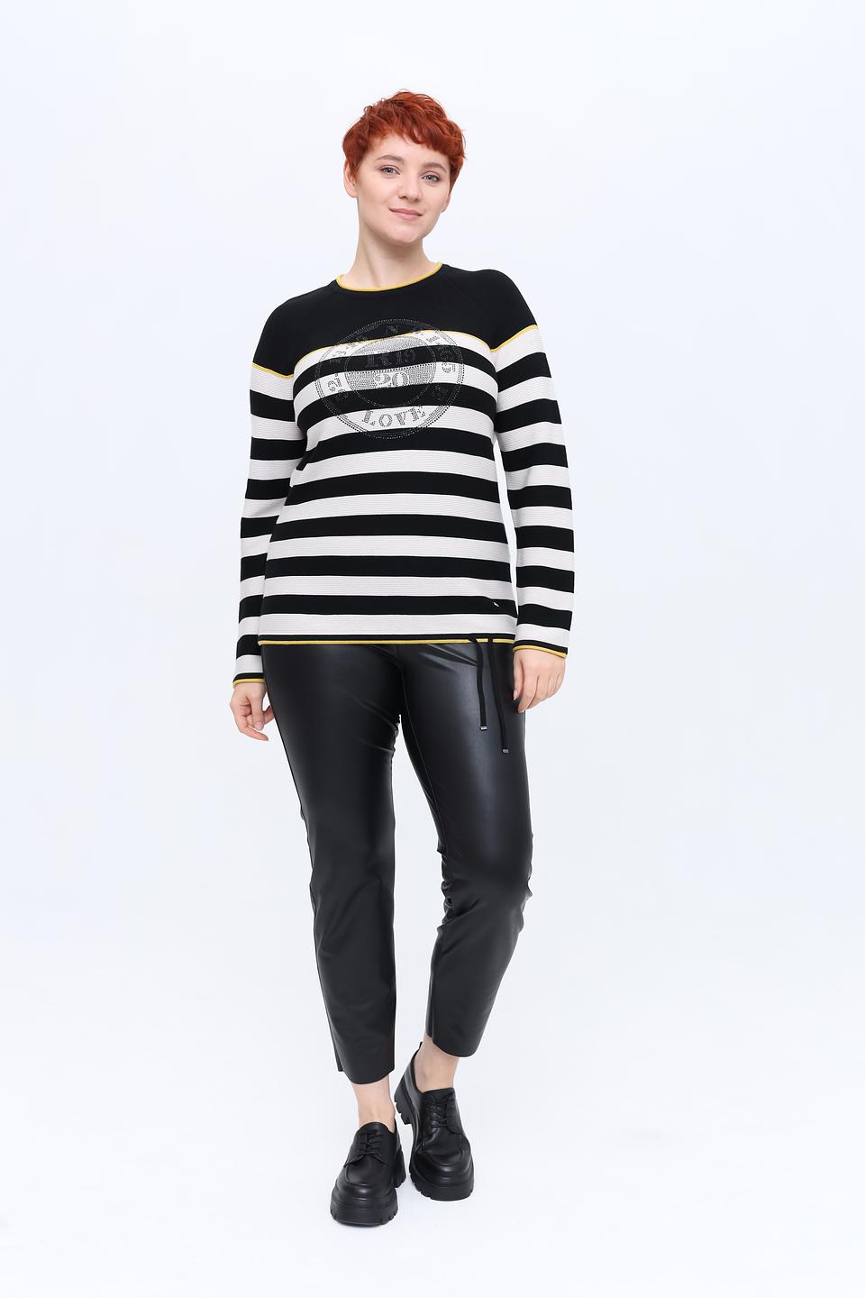 Пуловер Rabe collection в полоску чёрный