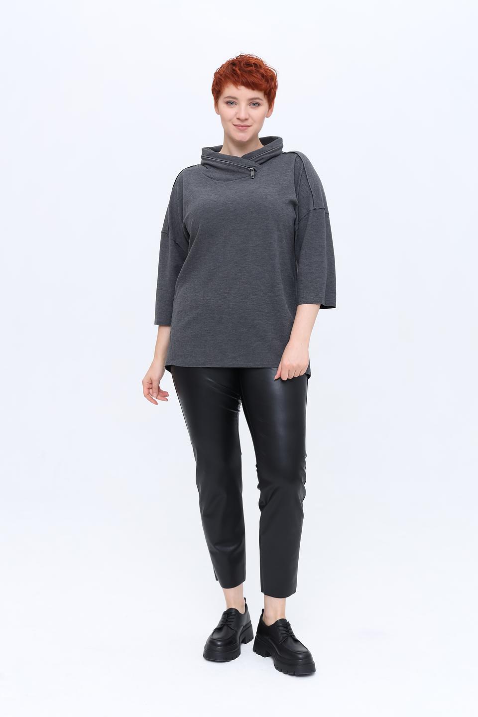 Блуза Via Appia серая с молнией