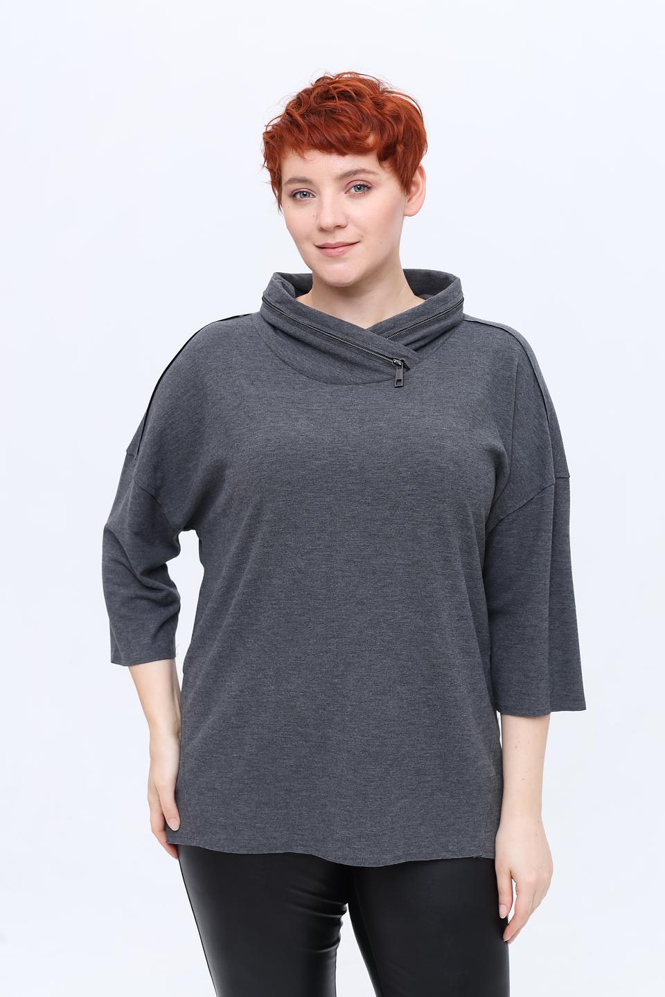 Блуза Via Appia серая с молнией