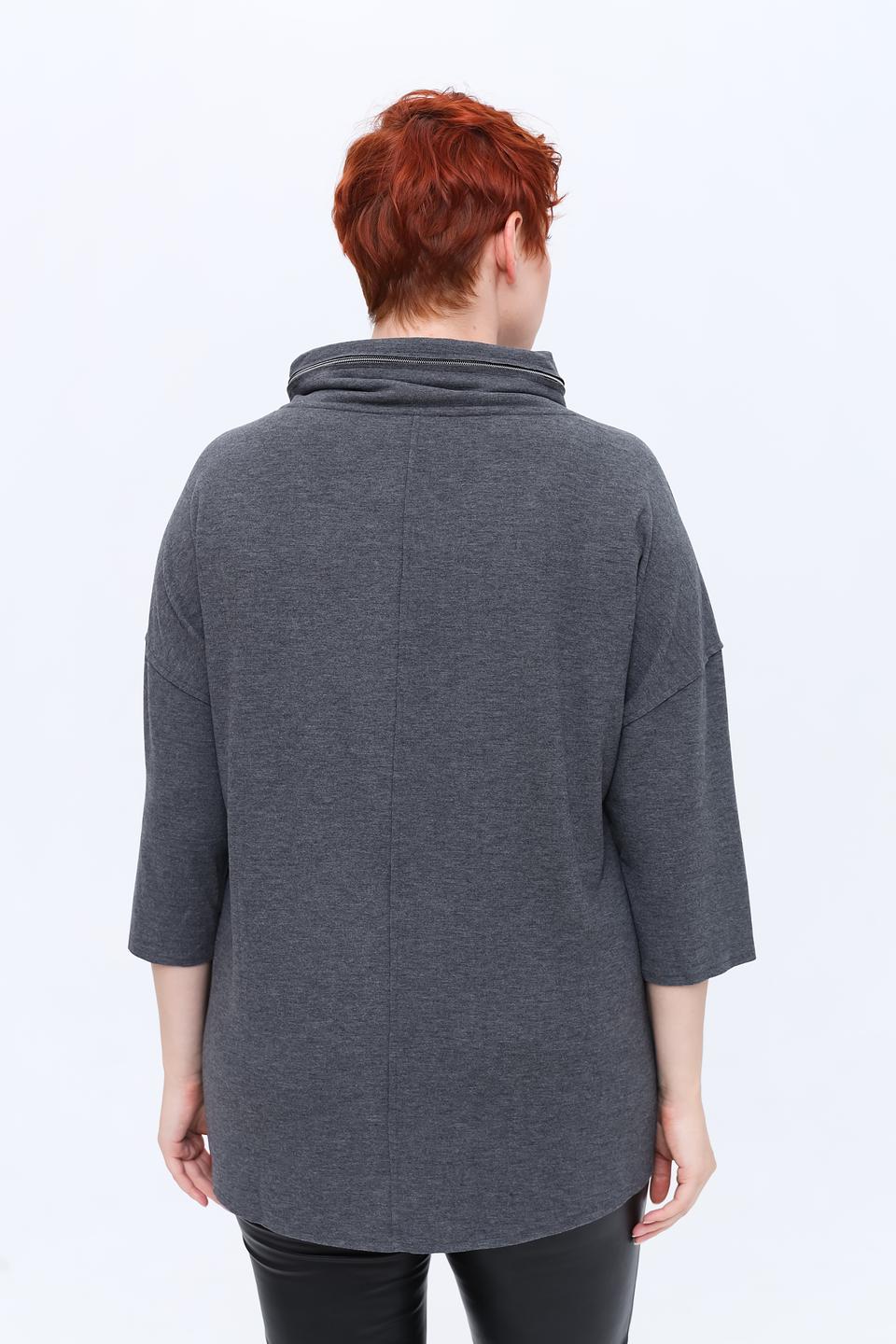 Блуза Via Appia серая с молнией