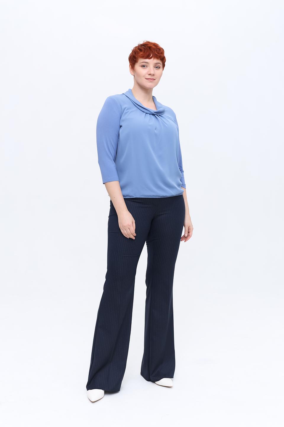 Блуза Frank Walder с воротником-стойкой голубая