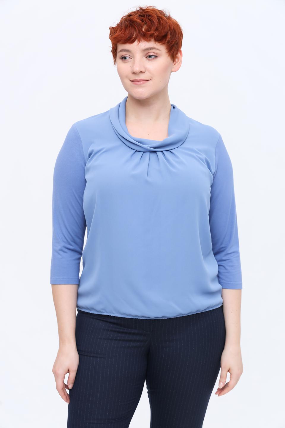 Блуза Frank Walder с воротником-стойкой голубая
