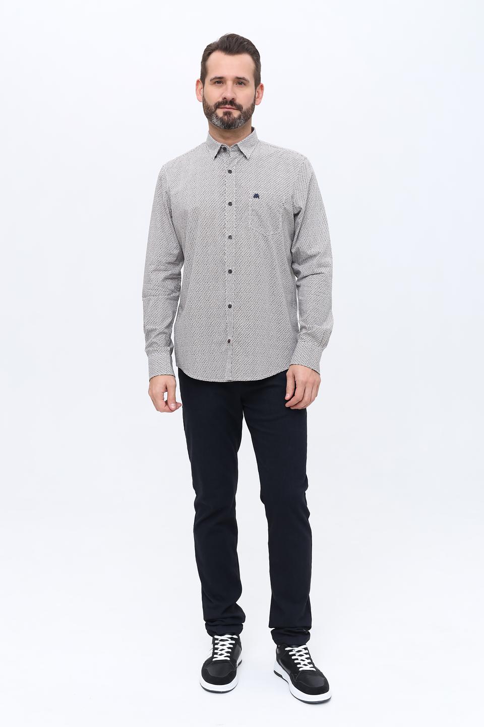 Рубашка Lerros с принтом серая