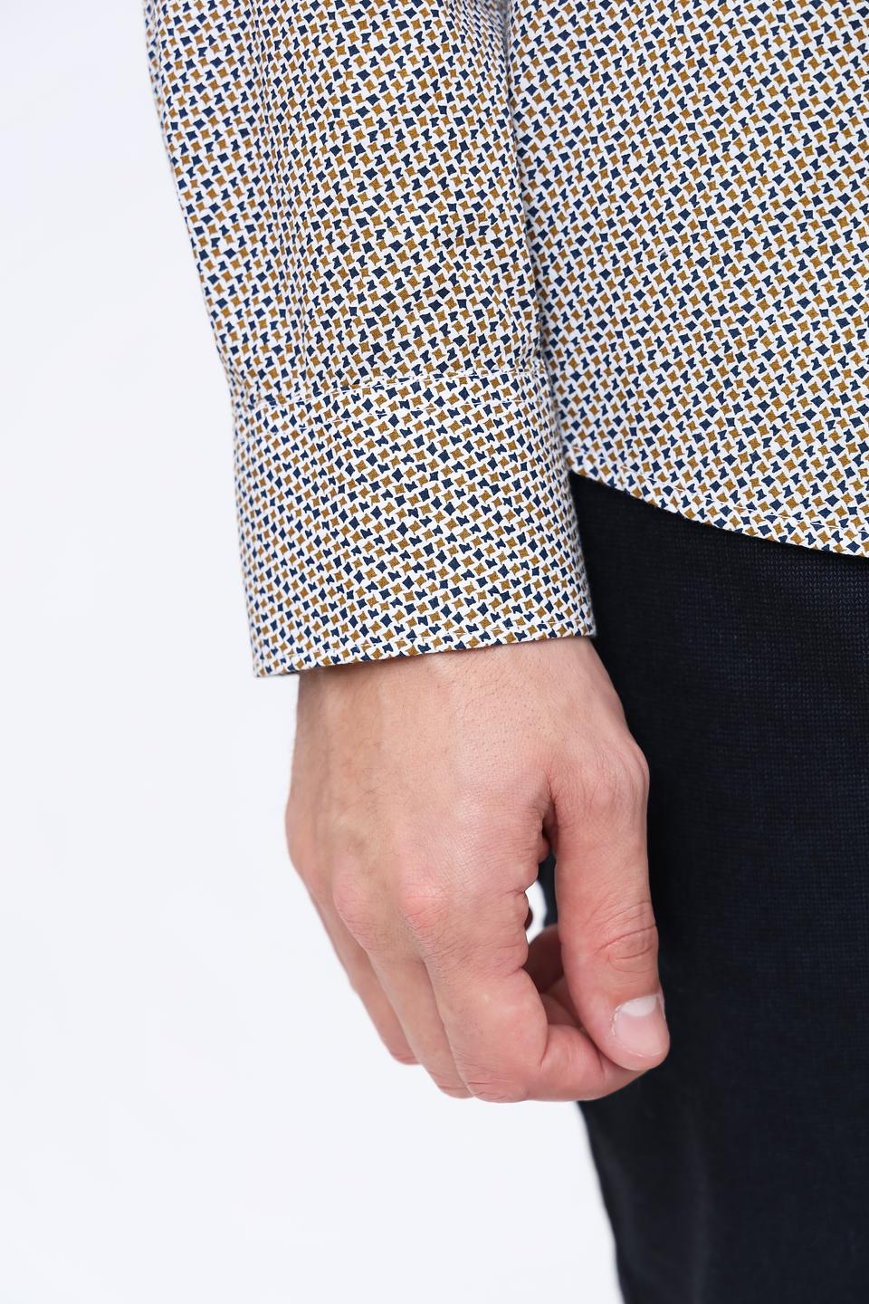 Рубашка Lerros с принтом серая