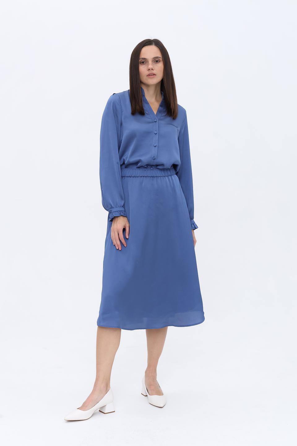 Блуза More and More голубая с рукавами-фонариками